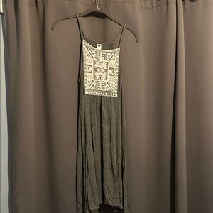 Old Navy Gray Dress with White Embroidery